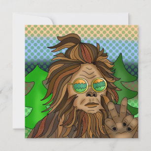 Carte Retro Bigfoot   Pop Art Sasquatch  