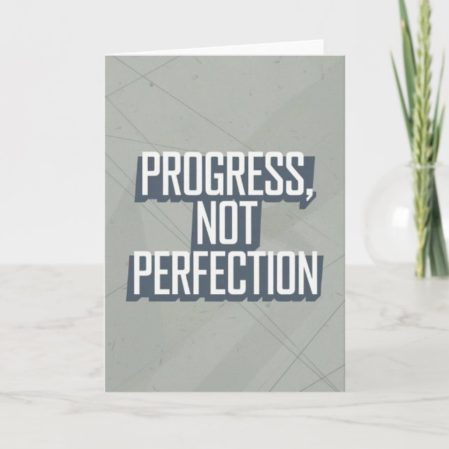 Carte Retro Block Letter "Progress Not Perfection" card (Devant)