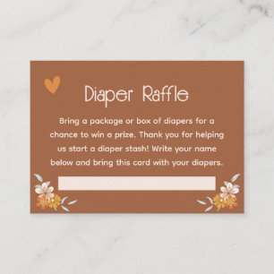 Carte Retro Boho Floral Baby shower Diaper