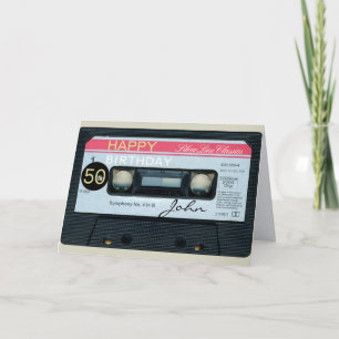 Carte Rétro C Audiotape 50e anniversaire recto-verso Nom