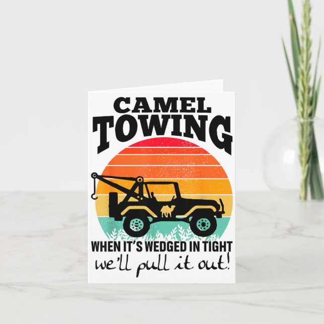 Carte Retro Camel Towing Sarcastic Quotes Life Without M (Devant)