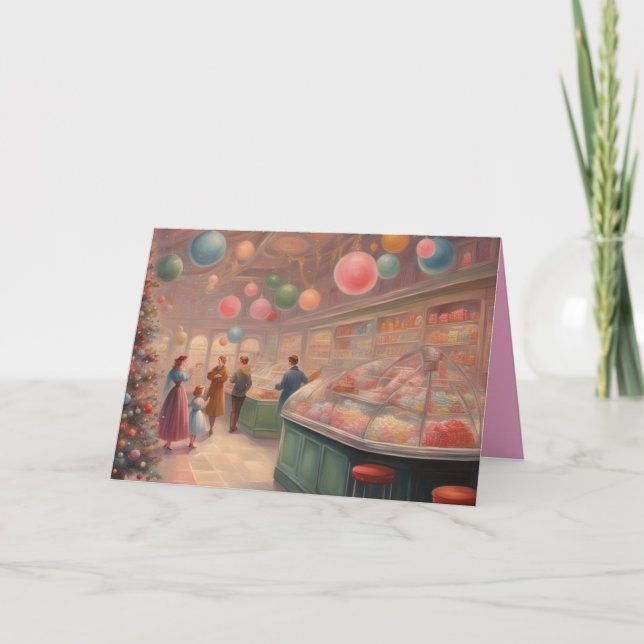 Carte Retro Candy Sore during the  Christmas holidays (Devant)