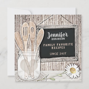 Carte Retro Chalkboard, Mason Jar et Daisy