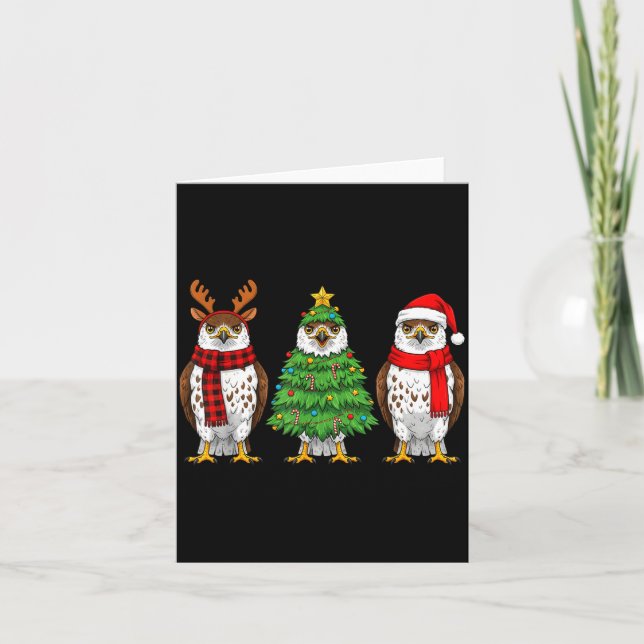 Carte Retro Christmas Hawk Santa Reindeer  (Devant)