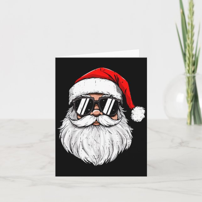 Carte Retro Christmas Shirts Men Boys Santa Face With Su (Devant)