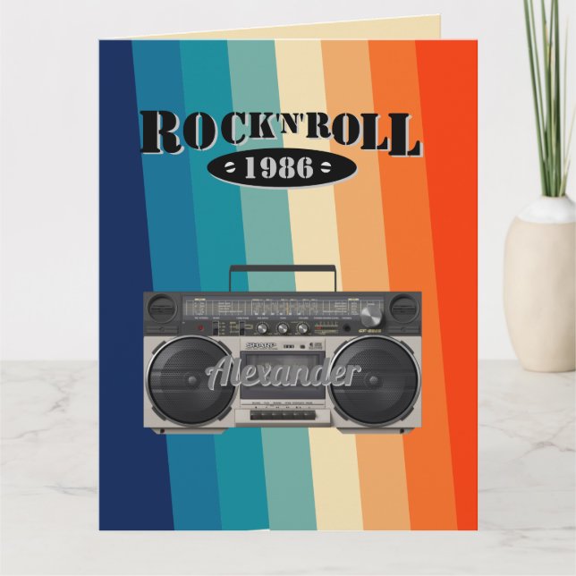 Carte Retro classique boite à boum rock n roll musique v (Devant)