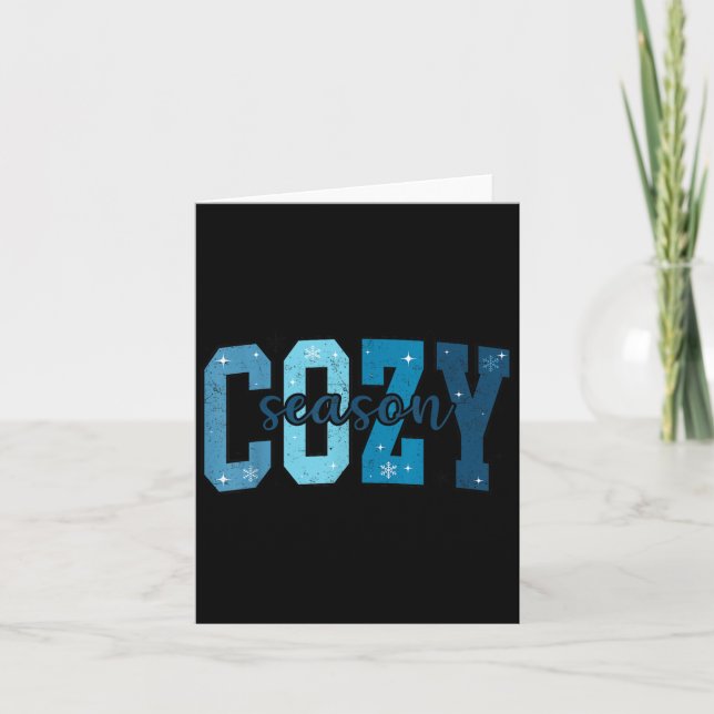 Carte Retro Cozy Season Cute Winter Vibes Tis The Season (Devant)