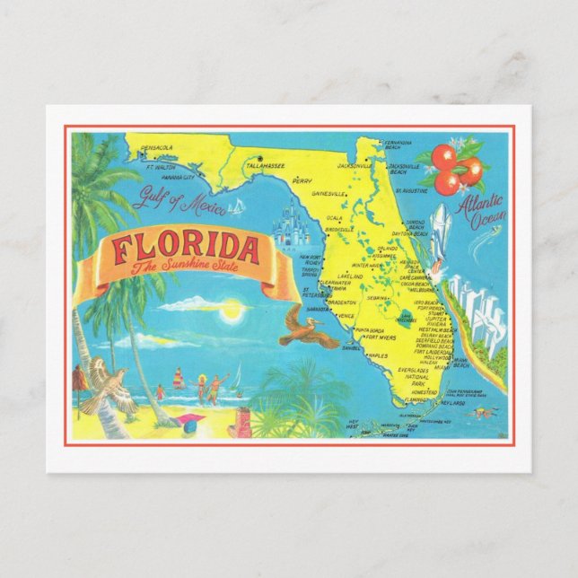 Carte rétro de Floride  (Devant)
