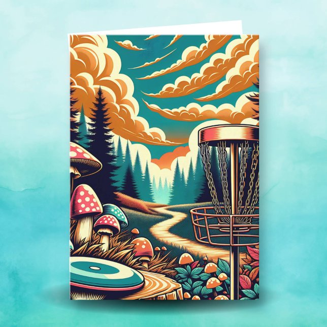 Carte Retro Disc Golf Psychedelic Anniversaire (Créateur téléchargé)