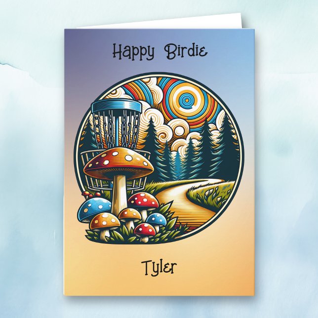 Carte Retro Disc Golf Psychedelic Anniversaire (Créateur téléchargé)