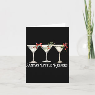 Carte Rétro drôle Santa's Little Helper Martini Joyeux N
