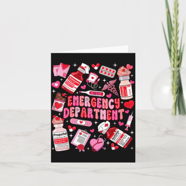 Carte Retro Emergency Department Ed Er Nurse Valentines  (Devant)