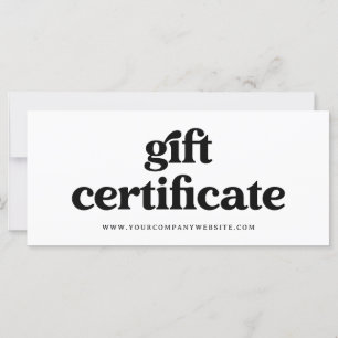 Carte Retro et Boho noir et blanc   Certificat cadeau