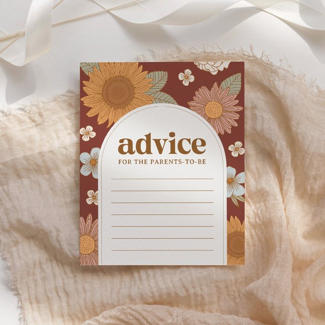 Carte Retro Fall Floral Baby shower Conseils (Créateur téléchargé)