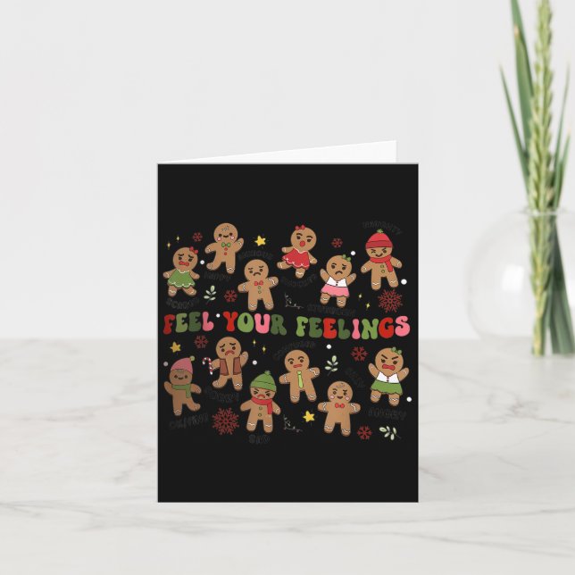 Carte Retro Feel Your Feelings Gingerbread Christmas Men (Devant)