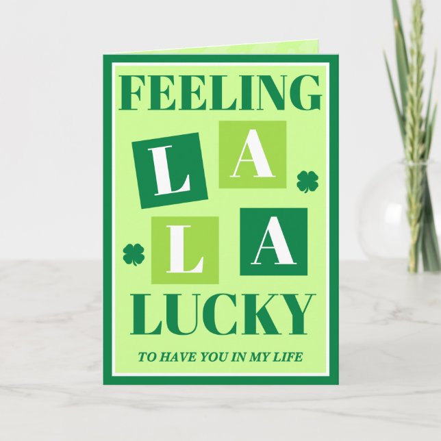 Carte Retro Feeling La La Lucky St. Patrick's Day Card (Devant)