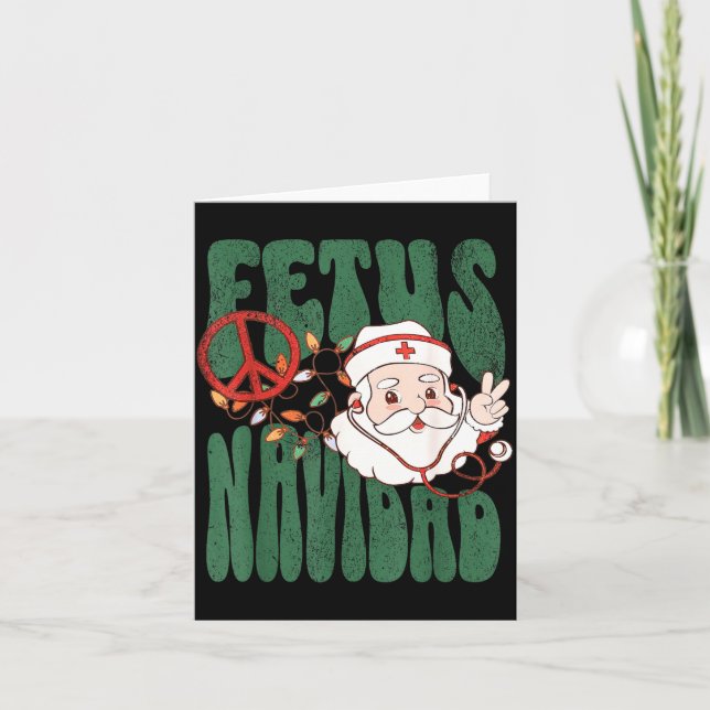 Carte Retro Fetus Navidad Santa Claus Christmas Obgyn Nu (Devant)
