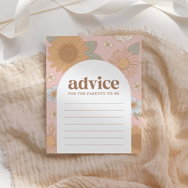 Carte Retro Fleur sauvage Baby shower fille (Créateur téléchargé)