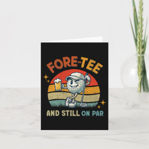 Carte Retro Fore Tee Golf Anniversaire fête 40e annivers