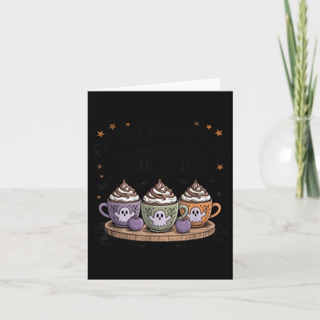Carte Retro Freshly Boo'd Coffee Lovers Boujee Ghost Hal (Devant)