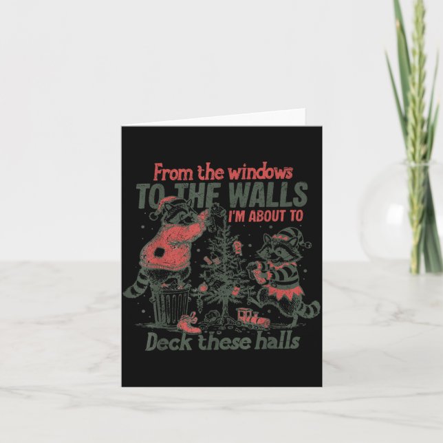 Carte Retro From The Windows To The Walls Funny Raccoon  (Devant)