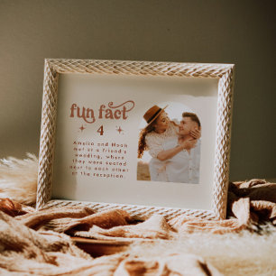 Carte Rétro Fun Fact Mariage Numéro de tableau photo