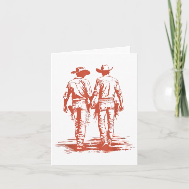 Carte Retro Funny Cowboy Gay Trans Rights Lgbt Pride (Devant)