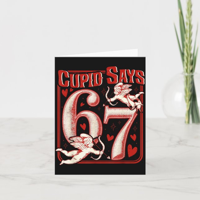 Carte Retro Funny Cud Says 6 7 Six Seven Couples Valenti (Devant)