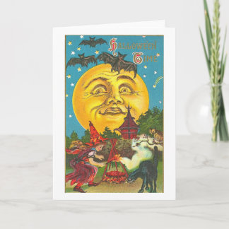 Carte Rétro grande lune vintage Halloween de Halloween
