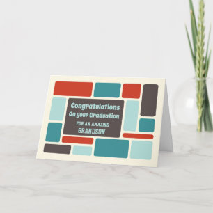 Carte Retro Grandson Félicitations à la Graduation