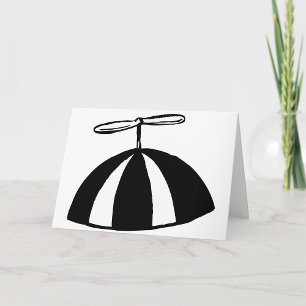 Carte Retro hélice Beanie Whimsical noir et blanc