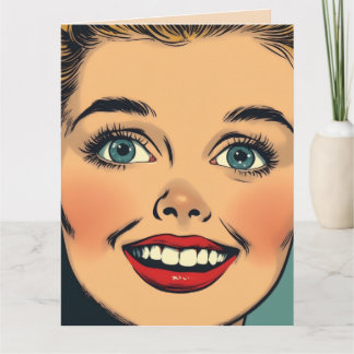 Carte Retro Housewife Funny Birthday Greeting Card