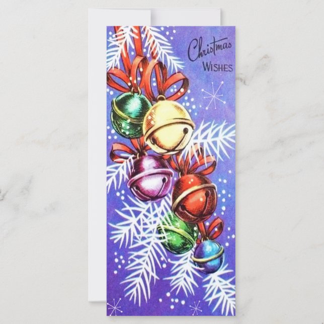 Carte Retro Jingle Bells voeux de Noël (Devant)