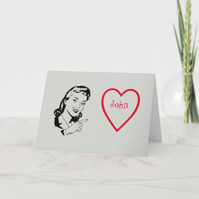 Carte Retro Joyeux anniversaire personnalisable pour lui (Devant)