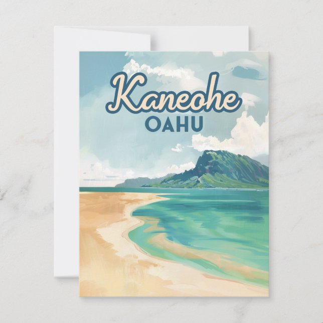 Carte Rétro Kaneohe Sandbar Oahu Hawaii (Devant)