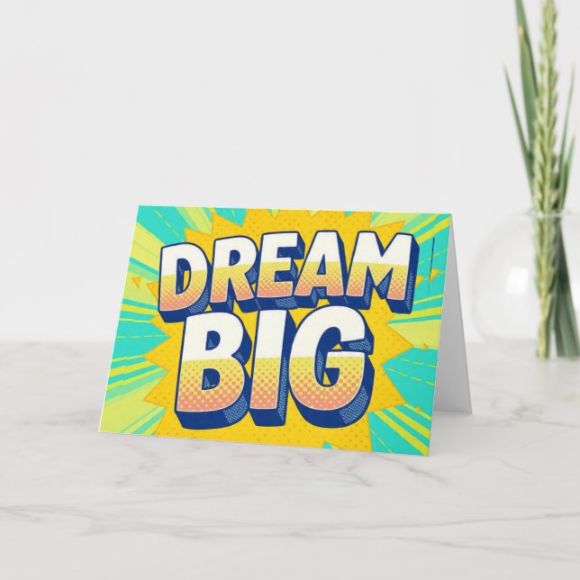 Carte Retro lettering dream big text (Devant)