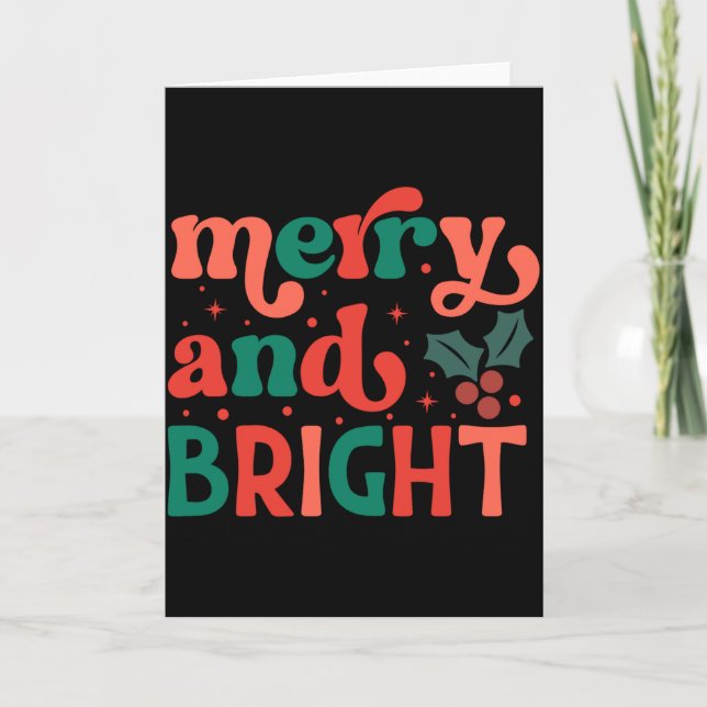 Carte Retro Merry Bright Christmas Baby  (Devant)