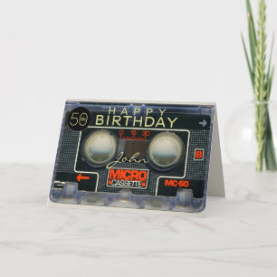 Carte Rétro Micro Audiotape 50e anniversaire recto-verso