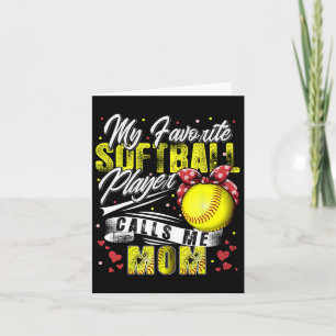Carte Rétro Mon Joueur de Softball Préféré M'appelle Mam