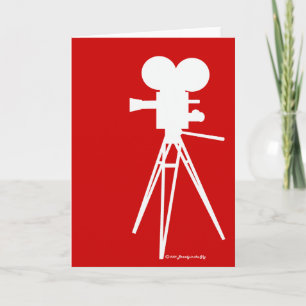 Carte Retro Movie Camera Silhouette