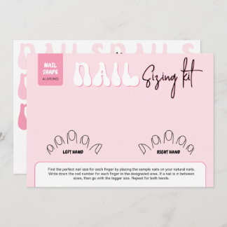 Carte Retro Pink Faux Nails Sizing Kit Display Card