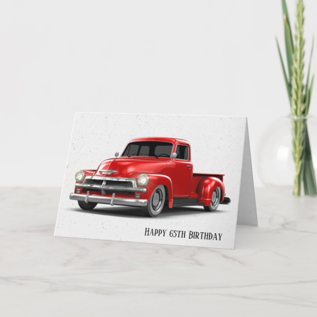 Carte Retro Red Truck 65e anniversaire (Devant)