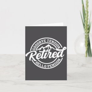 Carte Retro Retraité Au revoir Tension Bonjour Pension R
