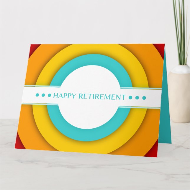 Carte rétro retraite heureuse (Devant)