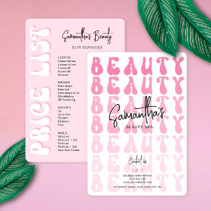 Carte Retro Rose Moderne Beauté Lash Salon Prix