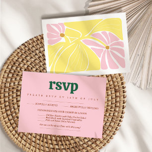 Carte Retro rsvp brillante et audacieuse