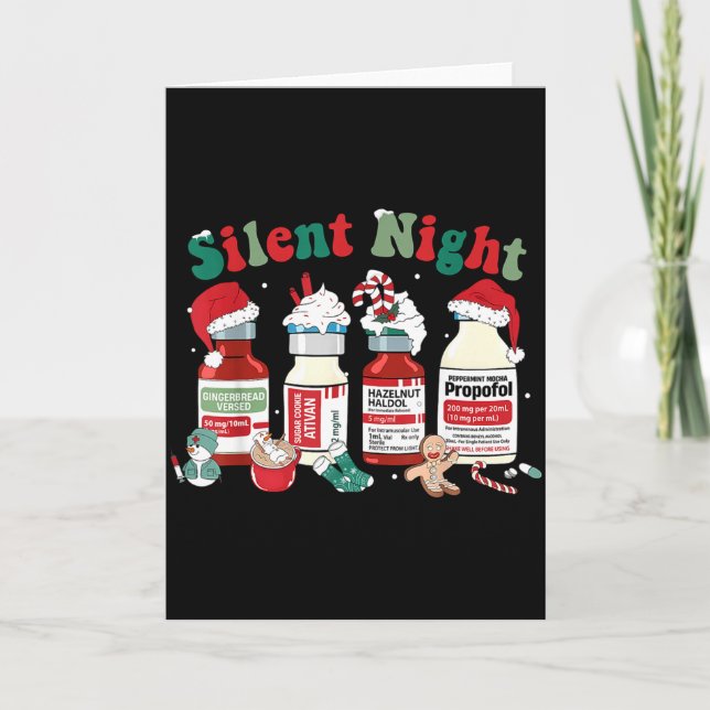 Carte Retro Silent Night Xmas Nurse Christmas Doctor Er  (Devant)