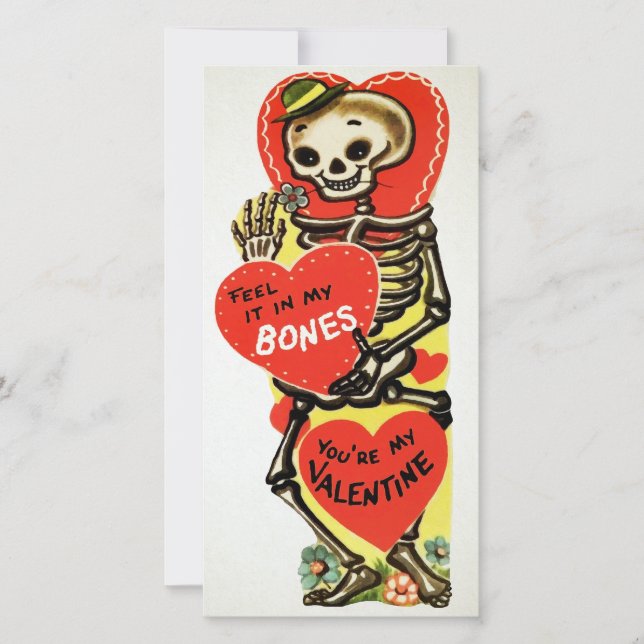 Carte Retro Skeleton Valentine's Card (Devant)