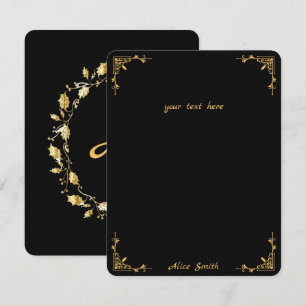 Carte Retro Stylish Black Flat Note