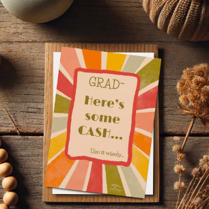 Carte Retro Stylish Funny Grad Cash Quote